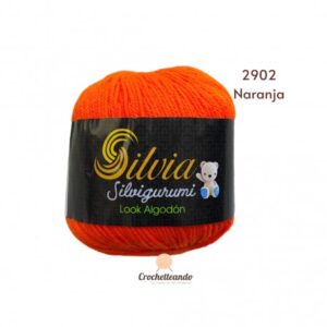 LANA SILVIAGURUMI 2902 NARANJA NEON 100g X 350m ( LOOK ALGODON )
