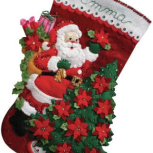 BUCILLA KIT BOTA DE FIELTRO SANTA Y ARBOL DE PASCUAS 18 pulg