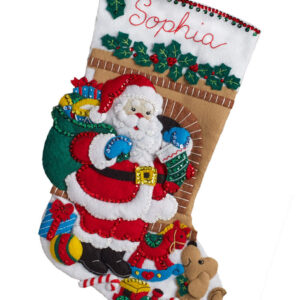 BUCILLA KIT BOTA DE FIELTRO SANTA Y PERRO 18 pulg
