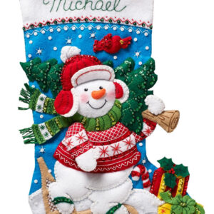 BUCILLA KIT BOTA DE FIELTRO FROSTY CARGANDO ARBOL 18 pulg