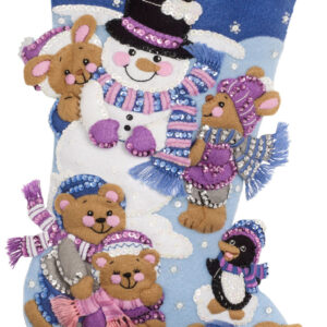 BUCILLA KIT BOTA DE FIELTRO MORADA Y CELESTE FROSTY18 pulg