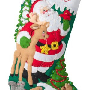 BUCILLA KIT BOTA DE FIELTRO SANTA SALUDOS DEL BOSQUE 18 pulg