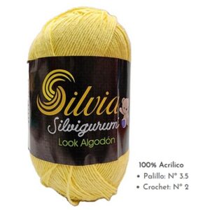 LANA SILVIAGURUMI 2302 AMARILLO SUAVE 100g X 350m ( LOOK ALGODON )