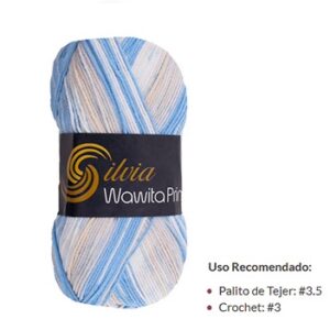 LANA SILVIA WAWITA PRINT 9512/002 BEIGE/CELESTE/BLANCO 100g x 380m
