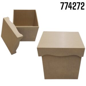 CAJA CUBO MDF 6 X 6 C/TAPA DECORADA