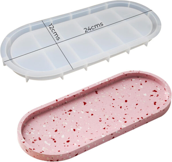 MOLDE DE SILICON P/RESINA/CEMENTO JOYERO OVALADO C/BORDE ( 833251254142 )