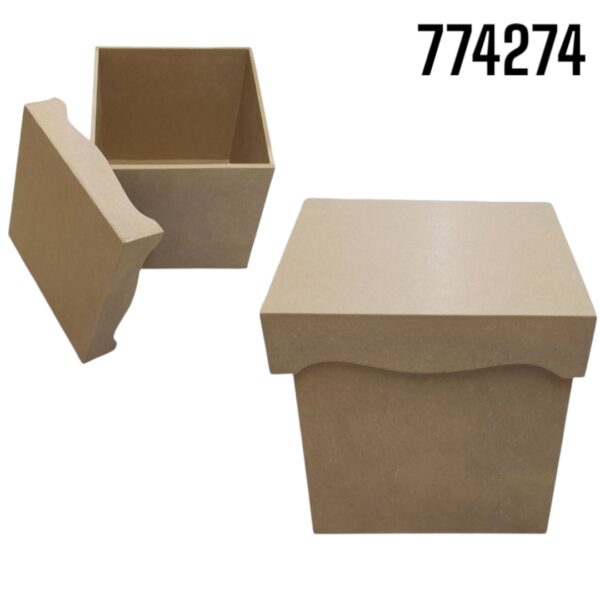 CAJA CUBO MDF 10 X 10 C/TAPA DECORADA