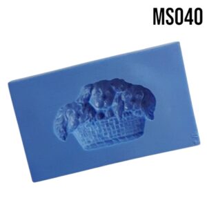 MOLDE DE SILICON PERRITOS CANASTA