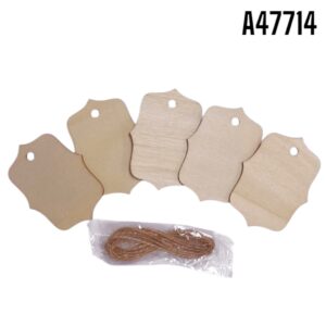CARTELITO DE MADERA ESCUDO GALAWOOD C/CORDON 5pcs