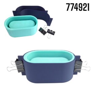 MOLDE DE SILICON P/RESINA/CEMENTO MACETA OVALADA C/SOPORTE