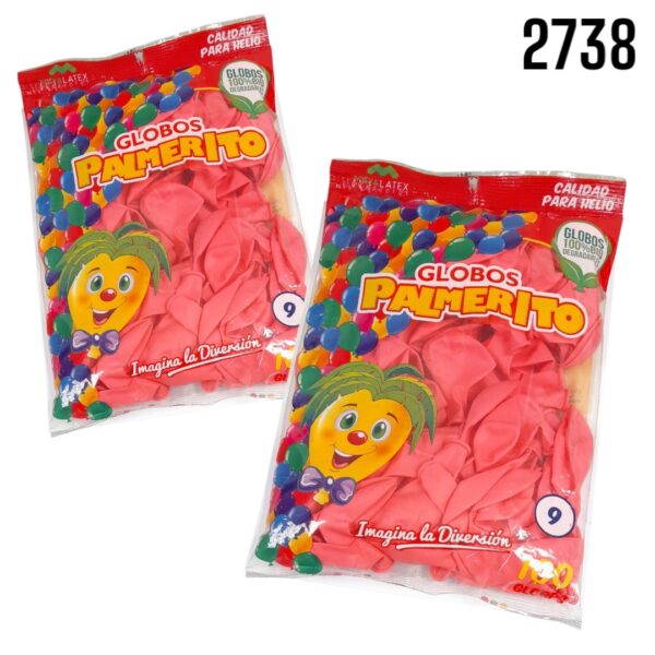 GLOBOS PALMERITO LISO No.9 Bx100 ROSADO