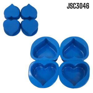 MOLDE DE SILICONE P/CHOCOLATE PASTILLAS CORAZON 4 ESPACIOS