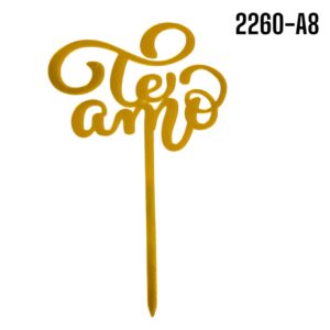 TOPPER P/PASTEL TE AMO OFTA ( TEAMO ) DORADO