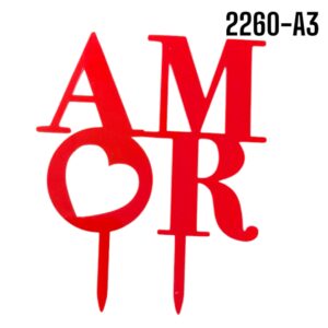 TOPPER P/PASTEL AMOR ( AMOR ) ROJO