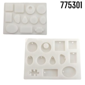 MOLDE DE SILICON P/RESINA ARETES/DIJES/ROMPECABEZAS ( 1646241072562 )