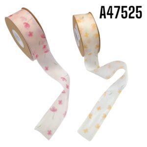 CINTA ORGANZA C/PETALOS 4CM