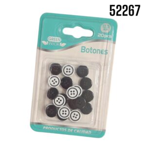 BOTON BLANCO/NEGRO 12.5MMx20PZAS DOBLE CARA