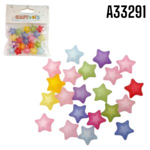 CUENTA PLASTICA ESTRELLAS GRANDE COL. SURTIDO