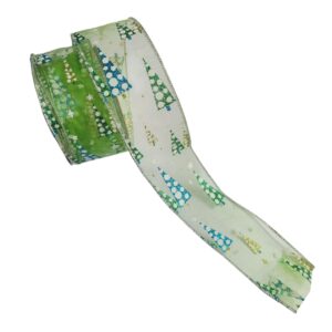 CINTA NAVIDEÑA 2.5 PULG. 10YDS VERDE ARBOLITOS