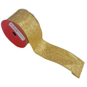 CINTA NAVIDEÑA 2.5 PULG. 10YDS DORADO BRILLANTINA DIAMANTINA