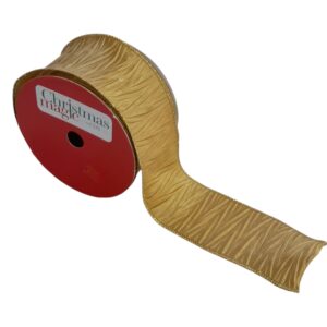 CINTA NAVIDEÑA 2.5 PULG. 10YDS DORADO TEXTURA