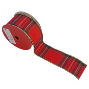 CINTA NAVIDEÑA 2.5 PULG. 10YDS ROJO ESCOCES