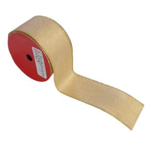 CINTA NAVIDEÑA 2.5 PULG. 10YDS DORADO SUAVE