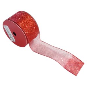 CINTA NAVIDEÑA 2.5pulg x 10y ROJO MALLITA