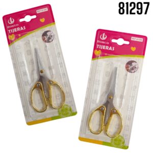 TIJERA DE ACERO INOXIDABLE DORADA 12cm/12.5cm ( 81298 )