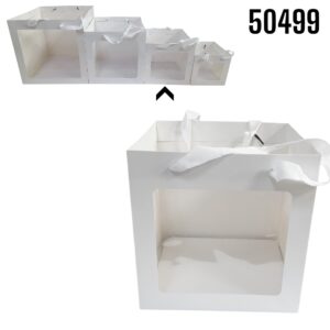 BOLSA KRAFT BLANCA C/VENTANA M 20X20CM