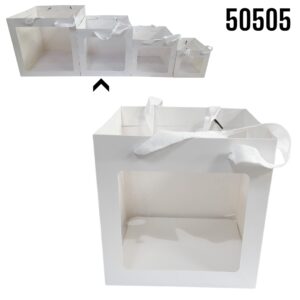 BOLSA KRAFT BLANCA C/VENTANA L 25X25CM
