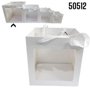 BOLSA KRAFT BLANCA C/VENTANA XL 30X30CM 6PZAS