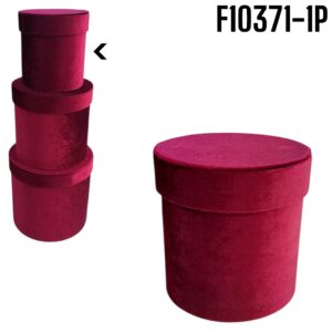CILINDRO FLORAL ATERCIOPELADO BURGANDY PEQUEÑA ( 1-1B )
