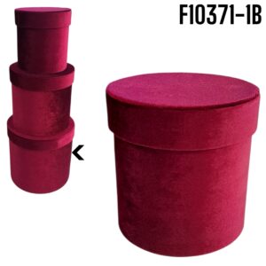 CILINDRO FLORAL ATERCIOPELADO BURGANDY GRANDE ( 1-1B )