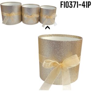 CILINDRO FLORAL ESCARCHADO DORADO PEQUEÑO ( 371-41F )