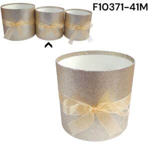 CILINDRO FLORAL ESCARCHADO DORADO MEDIANO ( 371-41F )