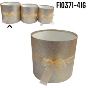 CILINDRO FLORAL ESCARCHADO DORADO GRANDE ( 371-41F )