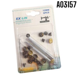 KIT DE OJALES METALICOS 12mm 6 PIEZAS