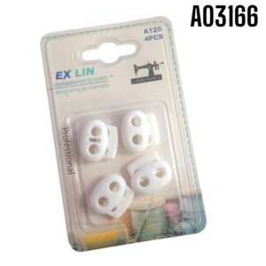 TOPES DE CORDON CON RESORTE PLASTICO BLANCO 4 PZS