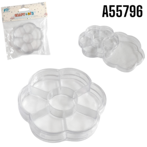 CAJA ORGANIZADORA PLASTICA FORMA FLOR 8cm