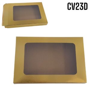 CAJA FERR DORADA CON VENTANA 23X16X3CM