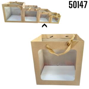 BOLSA KRAFT C/VENTANA M 20X20CM
