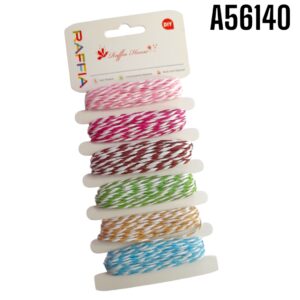 PAQUETE RAFIA CORDEL BICOLOR DECORATIVO 6 PIEZAS