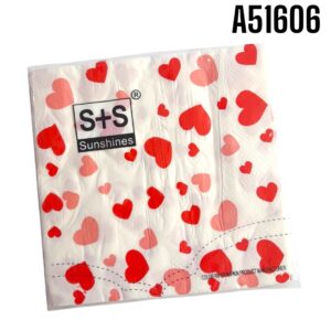 PAQUETE DE SERVILLETAS CORAZONES 20 PIEZAS