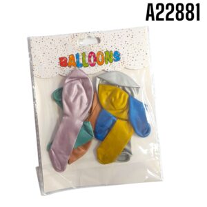 SET DE GLOBOS PARA FIESTA CROMADOS 6 PIEZAS