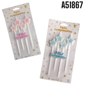 VELAS PASTELERAS ESTRELLA 4 PIEZAS
