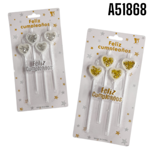 FELIZ CUMPLEANOS SET 4 VELAS DECORATIVAS