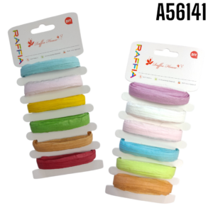 PAQUETE DE 6 ROLLOS DE CINTA DE PAPEL DE RAFIA DE COLORES