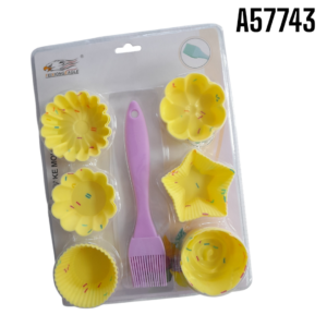 MOLDE DE SILICONE P/CUPCAKE FLOR C/PALETA 13PZAS