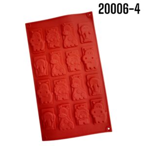 MOLDE DE SILICONE P/CHOCOLATE TABLETA ZOO 16 ESPACIOS ( JSC2355 )
